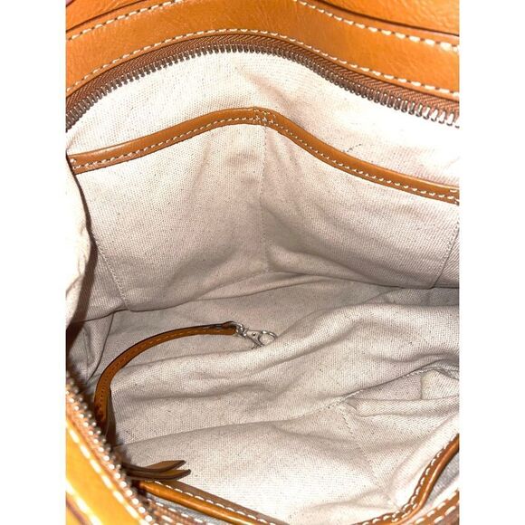 MICHAEL KORS Handbag Cognac Natural Brown Leather Purse Satchel Doctors Bag - Picture 9 of 16